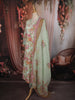 Pastel Blue Floral Printed Design Cotton Straight Cut Salwar Suit wit Matching Dupatta