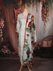 Pastel Blue Floral Printed Design Crepe Straight Cut Salwar Suit with Dupatta
