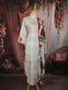 Pastel Blue Floral Printed Design Crepe Straight Cut Salwar Suit with Dupatta