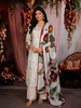 Pastel Blue Floral Printed Design Crepe Straight Cut Salwar Suit with Dupatta