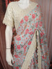 Pastel Blue Floral Printed Design Pure Organza Party Wear Saree with Stitched Designer Blouse