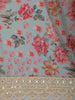 Pastel Blue Floral Printed Design Pure Organza Party Wear Saree with Stitched Designer Blouse