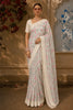 Pastel Blue Floral Printed Design Pure Organza Party Wear Saree with Stitched Designer Blouse