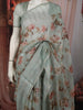 Pastel Blue Floral Printed Design Pure Tussar Silk Fancy Saree with Solid Border