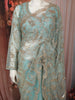 Pastel Blue Heavy Sequins and  Beads Embroidered Design Net Party Wear Saree with Stitched Full Sleeve Designer Blouse