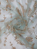 Pastel Blue Heavy Sequins and  Beads Embroidered Design Net Party Wear Saree with Stitched Full Sleeve Designer Blouse