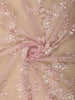 Pastel Blush Pink Floral Sequins and Beads Embroidered Design Net Designer Saree with Designer Border
