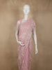 Pastel Blush Pink Floral Sequins and Beads Embroidered Design Net Designer Saree with Designer Border