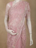 Pastel Blush Pink Floral Sequins and Beads Embroidered Design Net Designer Saree with Designer Border