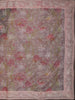 Pastel Blush Pink Floral Thread and Sequins Embroidered Design Chiffon Party Wear Saree with Lace Border