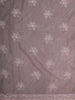 Pastel Blush Pink Floral Thread and Sequins Embroidered Design Chiffon Party Wear Saree with Lace Border