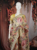 Pastel Butter Yellow Floral Printed Design Pure Organza Saree with Zari Border