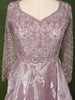 Pastel Dusty Lavender Floral Vine Sequins and Thread Embroidered Design Organza Gown with Matching Dupatta