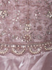 Pastel Dusty Lavender Floral Vine Sequins and Thread Embroidered Design Organza Gown with Matching Dupatta