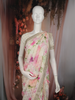 Pastel Floral Sequins Embellished Design Georgette Saree with Embroidered Border