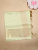 Pastel Green Checked Woven Tissue Saree with Zari Border