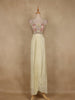 Pastel Green  Floral Design Crepe Silk Skirt Top