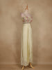 Pastel Green  Floral Design Crepe Silk Skirt Top