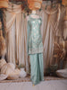Pastel Green Floral Design Silk Palazzo Suit with Dupatta