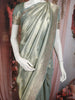 Pastel Green  Floral Design  Woven Soft Tissue Saree with Designer Border