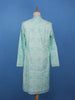 Pastel Green Floral Embroidered Cotton Kurta for Men - Diadem