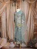 Light Blue Floral Embroidered Tissue Silk Kids Palazzo Suit