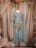 Light Blue Floral Embroidered Tissue Silk Kids Palazzo Suit