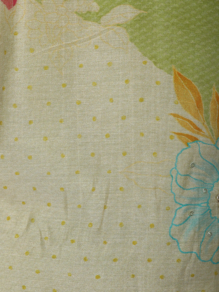 Pastel Green Floral Printed Cotton Salwar Suit - Diadem