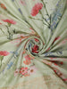 Pastel Green Floral Printed Design Pure Organza Party Wear Saree with Thread Work Border