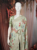Pastel Green Floral Printed Design Pure Organza Party Wear Saree with Thread Work Border