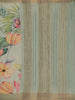 Pastel Green Floral Printed Tussar Silk Saree - Diadem