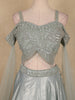 Pastel Green Floral Sequins Embroidered Metallic Crepe Lehenga