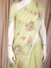 Pastel Green Floral Thread Embroidered Design Kota Cotton Saree