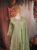 Pastel Green Floral Zari Embroidery and Stone Embellished Design Satin Anarkali Salwar Suit with Matching Dupatta