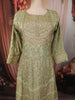 Pastel Green Floral Zari Embroidery and Stone Embellished Design Satin Anarkali Salwar Suit with Matching Dupatta