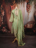 Pastel Green Floral Zari Embroidery and Stone Embellished Design Satin Anarkali Salwar Suit with Matching Dupatta