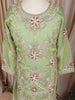 Pastel Green Floral and Sequins Embroidered Tissue Organza Kids Palazzo Suit
