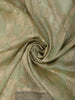 Pastel Green Geometric Zari  Embroidered Design Pure Tussar Party Wear Saree with Contrast Zari Border