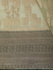 Pastel Green Geometric Zari  Embroidered Design Pure Tussar Party Wear Saree with Contrast Zari Border