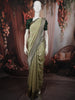 Pastel Green Geometric Zari  Embroidered Design Pure Tussar Party Wear Saree with Contrast Zari Border