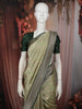 Pastel Green Geometric Zari  Embroidered Design Pure Tussar Party Wear Saree with Contrast Zari Border