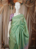 Pastel Green Geometric Zari Woven Design Pure Kanchipuram Silk Saree with Self Woven Border