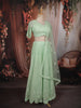 Pastel Green Heavy Sequins Embroidered Design Net Lehenga with Dupatta