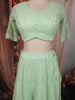 Pastel Green Heavy Sequins Embroidered Design Net Lehenga with Dupatta