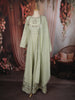 Pastel Green Mirror Embroidered Design Pure Cotton Long Anarkali Gown with Matching Dupatta