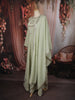 Pastel Green Mirror Embroidered Design Pure Cotton Long Anarkali Gown with Matching Dupatta