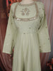 Pastel Green Mirror Embroidered Design Pure Cotton Long Anarkali Gown with Matching Dupatta