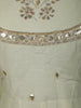 Pastel Green Mirror Embroidered Design Pure Cotton Long Anarkali Gown with Matching Dupatta