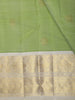 Pastel Green Peacock Butta Zari Woven Design Pure Kanchipuram Silk Saree with Contrast Zari Border