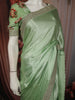 Pastel Green Solid Design Satin Fancy Saree with Sequins Embroidered Border